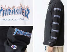 穿了火焰潮到出水！Thrasher、Champion联名出